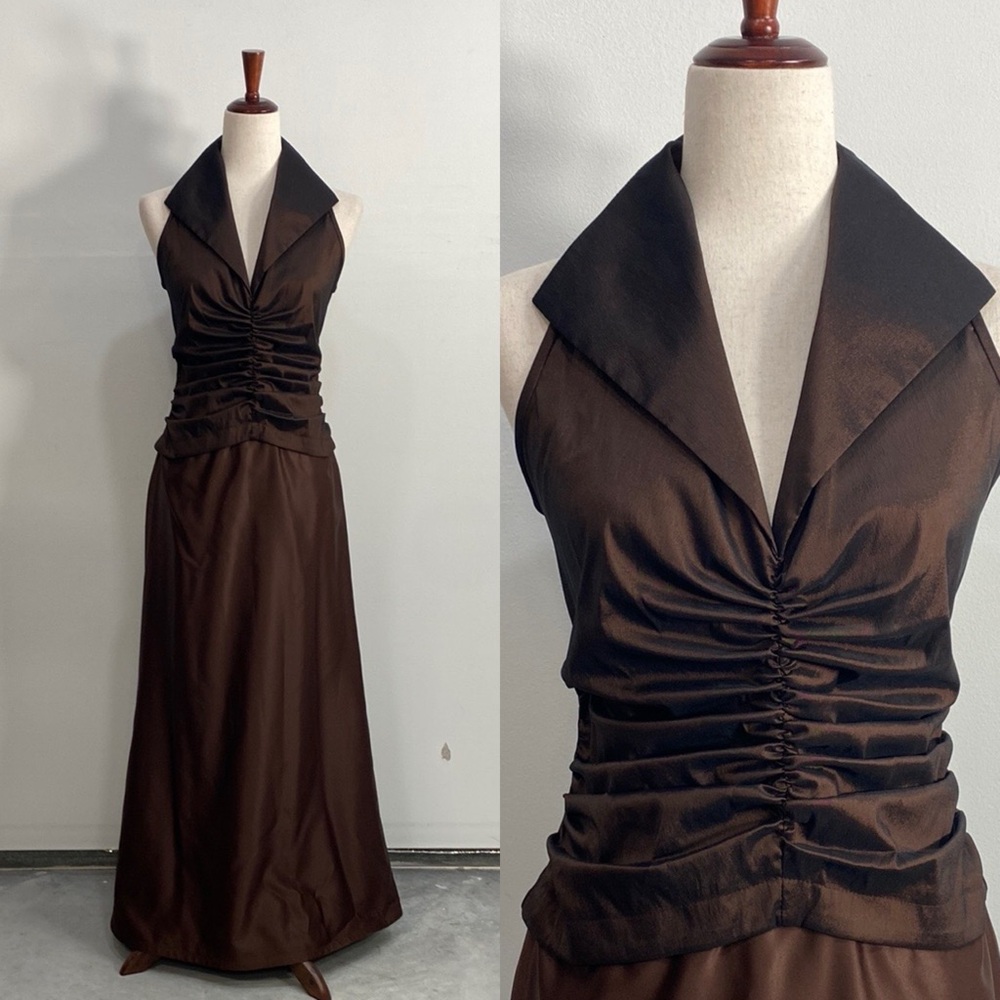 Tadashi Vintage Brown Maxi Dress